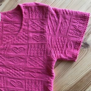Vintage hearts pink crop top